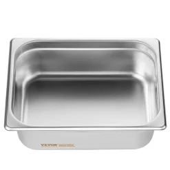 VEVOR 8 Pack Hotel Pans, 1/2 Size Anti-Jam Steam Pan with Lid, 0.8mm Thick Stainless Steel Steam Table Pan, 4-Inch Deep Commercial Table Pan, Catering Storage Food Pan, for Industrial & Scientific