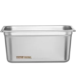 VEVOR 8 Pack Hotel Pans, 1/3 Size Anti-Jam Steam Pan with Lid, 0.8mm Thick Stainless Steel Steam Table Pan, 6-Inch Deep Commercial Table Pan, Catering Storage Food Pan, for Industrial & Scientific