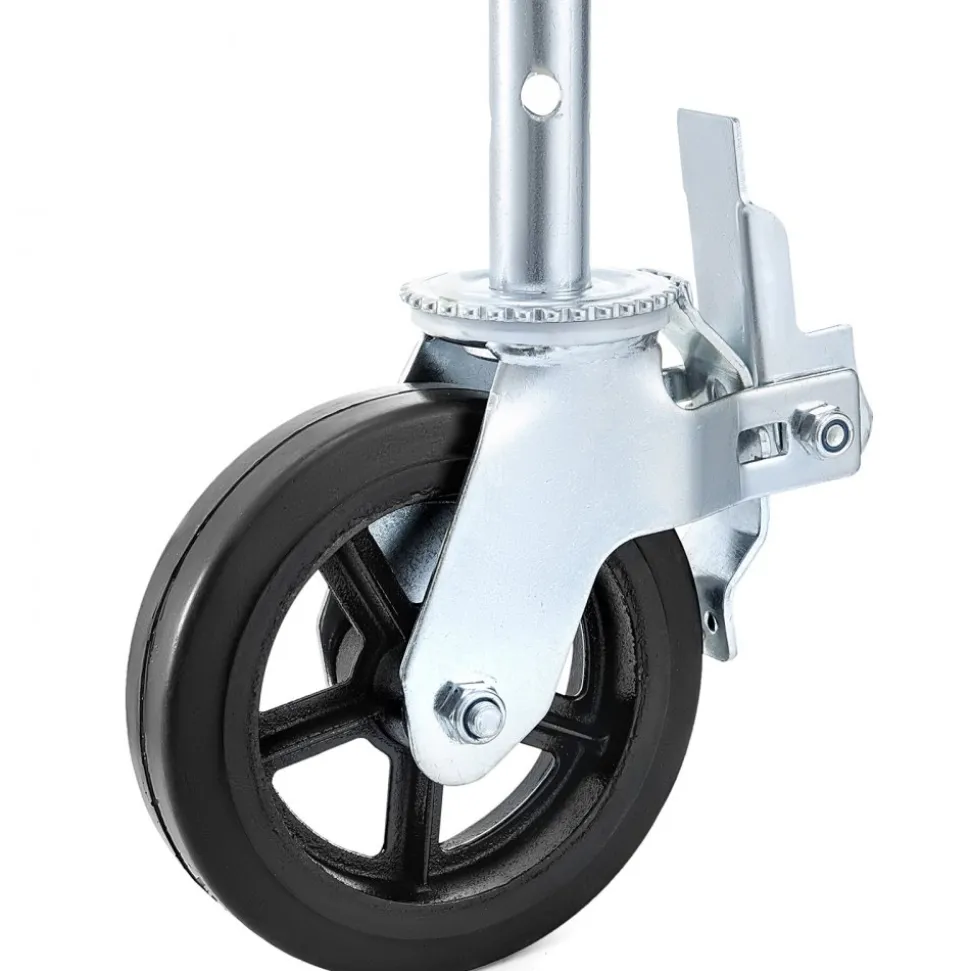 VEVOR 4 Pack 8 Inch Iron Core Polyurethane Swivel Caster With Dual Locking Brake Adjustable Legs 1100LBS Capacity per Wheel