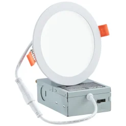 VEVOR 12 Pack 6 Inch LED Recessed Ceiling Light, 5CCT, Canless Wafer Downlight with Junction Box, 2700K/3000K/3500K/4000K/5000K Selectable, 1100 LM High Brightness 12W 120V, for Indoor Home Lighting
