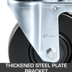 VEVOR 4 Pack 5Inch Scaffolding Rubber Swivel Caster Wheels with Dual Locking Heavy Duty Casters 1.26 Inch Square Stem 440LBS Capacity per Wheel