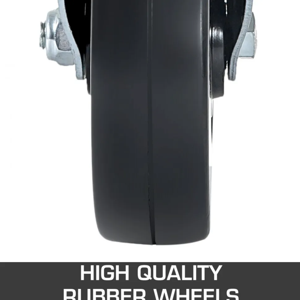 VEVOR 4 Pack 5Inch Scaffolding Rubber Swivel Caster Wheels with Dual Locking Heavy Duty Casters 1.26 Inch Square Stem 440LBS Capacity per Wheel