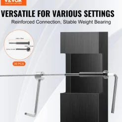 VEVOR 30 Pack Invisible Cable Railing kit, T316 Stainless Steel 1/8