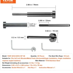 VEVOR 30 Pack Invisible Cable Railing kit, T316 Stainless Steel 1/8