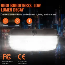 VEVOR 4 Pack LED Canopy Lights, 150W, 16500LM 5000K Daylight Commercial Industrial Outdoor Canopy Lights, 12.4