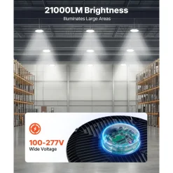 VEVOR 10 Pack LED High Bay Lights, 6000K 150W 21000LM Super Bright UFO LED Warehouse Shop Lights, IP65 Waterproof, 100-277V Wide Voltage for Warehouse Workshop Factory Gym Garage Barn, Black