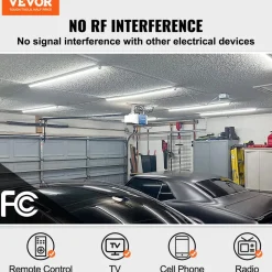 VEVOR 10 Pack LED Shop Light, 4 FT, 40W Linkable Shop Light Fixture, 6500 LM Ceiling Lights 59 in Power Cords with ON/OFF Switch 48 in Connector Cables, for Garage Warehouse Home Workkshop and Office