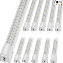VEVOR 10 Pack LED Shop Light, 4 FT, 40W Linkable Shop Light Fixture, 6500 LM Ceiling Lights 59 in Power Cords with ON/OFF Switch 48 in Connector Cables, for Garage Warehouse Home Workkshop and Office