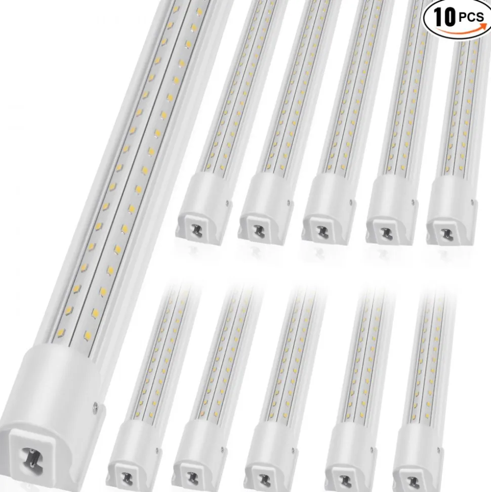 VEVOR 10 Pack LED Shop Light, 4 FT, 40W Linkable Shop Light Fixture, 6500 LM Ceiling Lights 59 in Power Cords with ON/OFF Switch 48 in Connector Cables, for Garage Warehouse Home Workkshop and Office