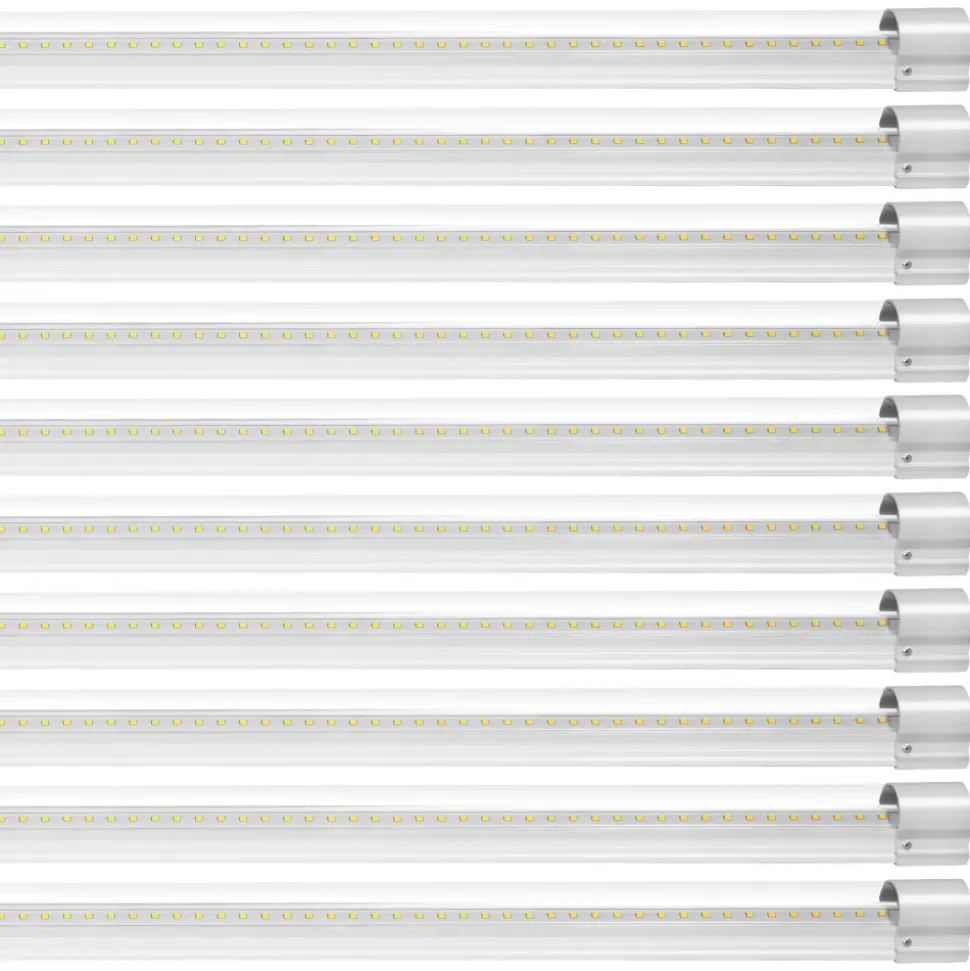 VEVOR 10 Pack LED Shop Light, 4 FT, 40W Linkable Shop Light Fixture, 6500 LM Ceiling Lights 59 in Power Cords with ON/OFF Switch 48 in Connector Cables, for Garage Warehouse Home Workkshop and Office