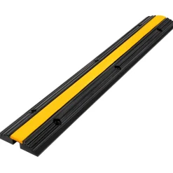 VEVOR 4 Pack of 1-Channel Rubber Cable Protector Ramps Heavy Duty 22046Lbs Load Capacity Cable Wire Cord Cover Ramp Speed Bump Driveway Hose Cable Ramp Protective Cover