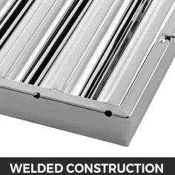 VEVOR Pack of 6 Hood Filters 19.5W x 15.5H Inch, 430 Stainless Steel 5 Grooves Commercial Hood Filters, Range Hood Filter for Grease Rated Commercial Kitchen Exhaust Hoods