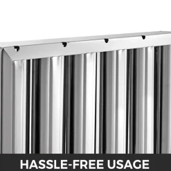 VEVOR Pack of 6 Hood Filters 19.5W x 15.5H Inch, 430 Stainless Steel 5 Grooves Commercial Hood Filters, Range Hood Filter for Grease Rated Commercial Kitchen Exhaust Hoods
