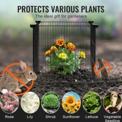VEVOR 5 Pack Plant Protector from Animals, 15.35'' x 15.35'' Chicken Wire Plant Protector, Plant Cages for Outdoor Plants, Flowers & Vegetables, Keeps Bunny Chicken Squirrels Out, 20pcs Metal Mesh