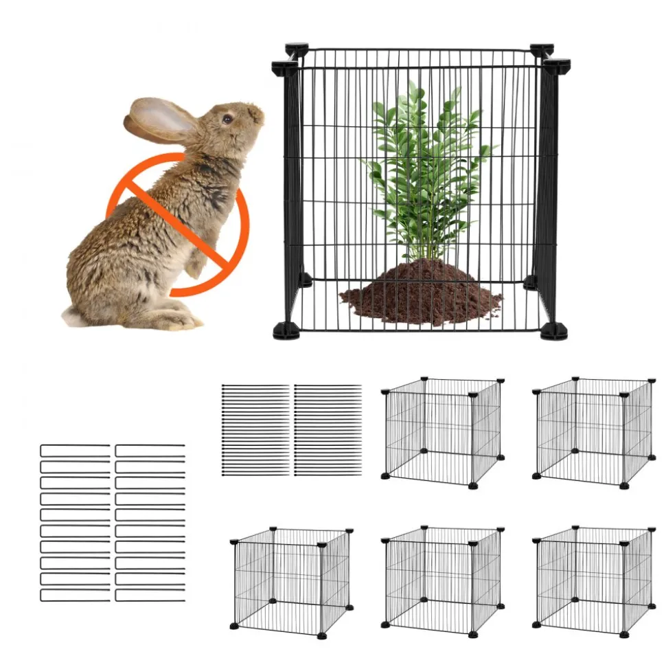 VEVOR 5 Pack Plant Protector from Animals, 15.35'' x 15.35'' Chicken Wire Plant Protector, Plant Cages for Outdoor Plants, Flowers & Vegetables, Keeps Bunny Chicken Squirrels Out, 20pcs Metal Mesh