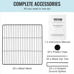 VEVOR 5 Pack Plant Protector from Animals, 15.35'' x 15.35'' Chicken Wire Plant Protector, Plant Cages for Outdoor Plants, Flowers & Vegetables, Keeps Bunny Chicken Squirrels Out, 20pcs Metal Mesh