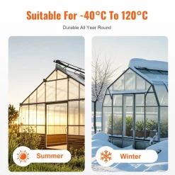 VEVOR 12 Pack Polycarbonate Greenhouse Panels, 2' X 4' X 0.24'' Roof Panels Sheets, Waterproof UV Protected Corrugated Plastic Roofing, Impact Resistance Clear Roofing Sheets for Greenhouse/Garden