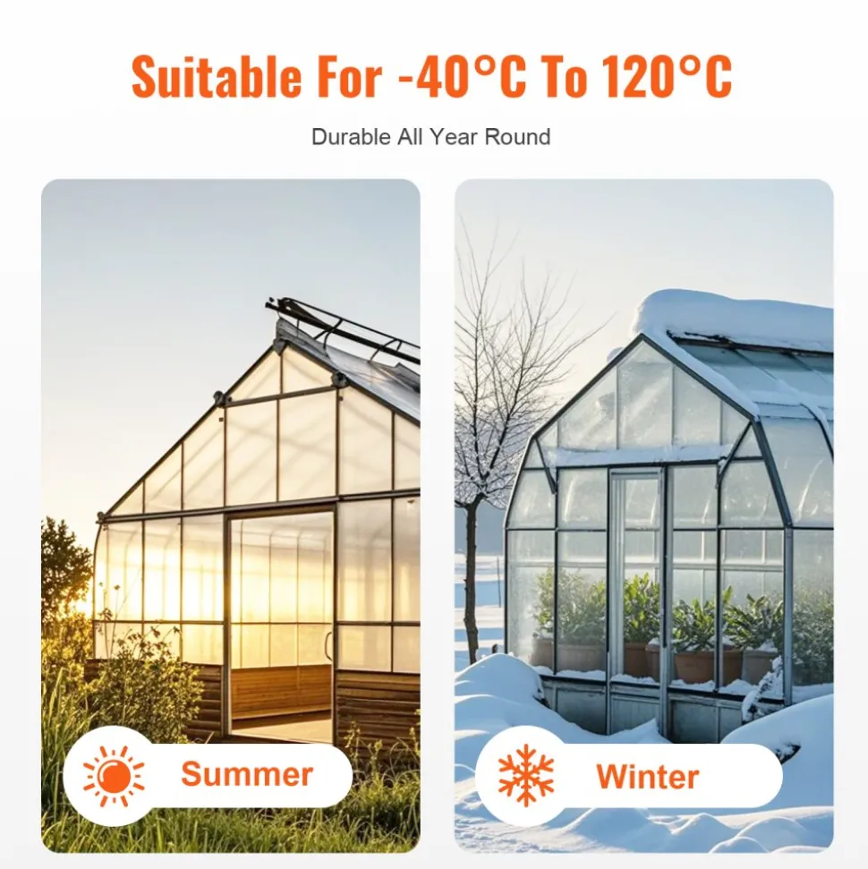 VEVOR 12 Pack Polycarbonate Greenhouse Panels, 2' X 4' X 0.24'' Roof Panels Sheets, Waterproof UV Protected Corrugated Plastic Roofing, Impact Resistance Clear Roofing Sheets for Greenhouse/Garden
