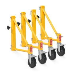 VEVOR 4-Pack Scaffold Outriggers, 1000 lbs Total Load Capacity Baker-Style Scaffolding Accessory with Swivel Casters, Carbon Steel Scaffold Wheel System with Rust Proof Galvanized Surface, Yellow