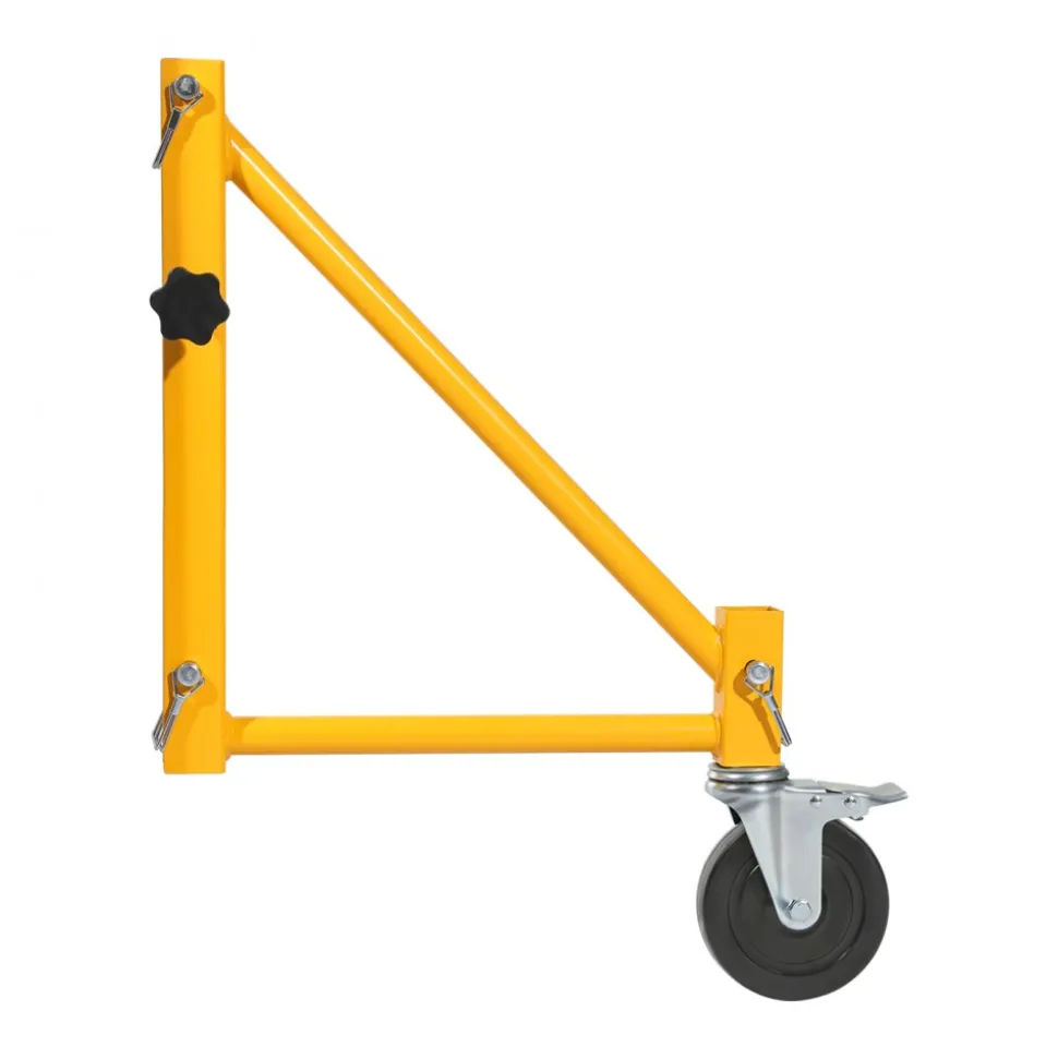 VEVOR 4-Pack Scaffold Outriggers, 1000 lbs Total Load Capacity Baker-Style Scaffolding Accessory with Swivel Casters, Carbon Steel Scaffold Wheel System with Rust Proof Galvanized Surface, Yellow
