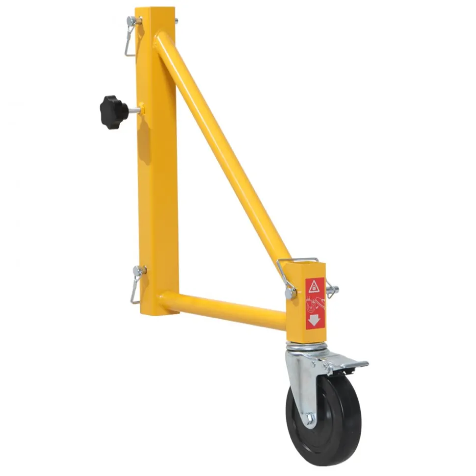 VEVOR 4-Pack Scaffold Outriggers, 1000 lbs Total Load Capacity Baker-Style Scaffolding Accessory with Swivel Casters, Carbon Steel Scaffold Wheel System with Rust Proof Galvanized Surface, Yellow