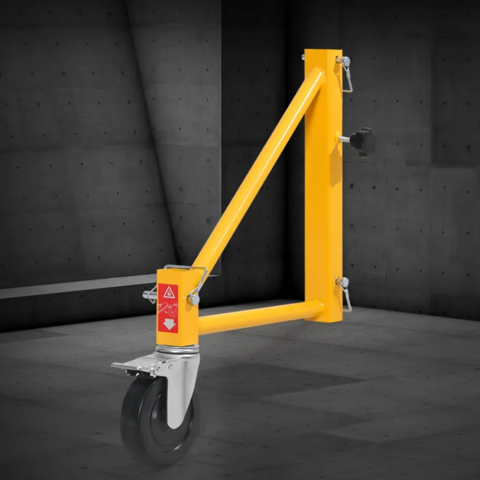 VEVOR 4-Pack Scaffold Outriggers, 1000 lbs Total Load Capacity Baker-Style Scaffolding Accessory with Swivel Casters, Carbon Steel Scaffold Wheel System with Rust Proof Galvanized Surface, Yellow