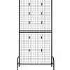 VEVOR 2 Packs Grid Wall Panels, 2.9 x 5.9 ft Wire Grid Panels Display Rack, Movable Art Display Shelf with Wheels and 10 Hooks, Black Carbon Steel Gridwall for Craft Show, Decor, Storage, Notice Board