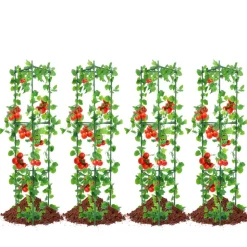 VEVOR 6 Packs Tomato Cages for Garden, 48 inch Tomato Trellis Plant Stakes Support, Stackable Tall Plant Support Cage, for Raised Garden Bed, Vegetables Flowers and Climbing Plants