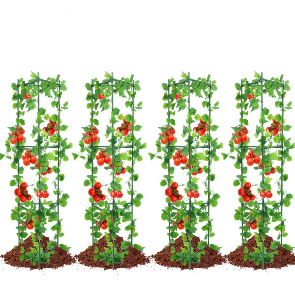 VEVOR 6 Packs Tomato Cages for Garden, 48 inch Tomato Trellis Plant Stakes Support, Stackable Tall Plant Support Cage, for Raised Garden Bed, Vegetables Flowers and Climbing Plants