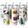 VEVOR 16 Pack Sublimation Tumblers 20oz Skinny Straight, Stainless Steel Sublimation Tumblers Blank, Stainless Steel Double Wall Tumbler for Heat Transfer Customized Gifts with Lid and Straw, Gift Box