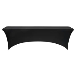 VEVOR 6 Pack Table Cloth for 8FT Rectangular Fitted Events, Wrinkle-Resistant Stretch Black Table Covers, Washable Spandex Tablecloth Protector, for Party, Wedding, Cocktail, Banquet, Festival