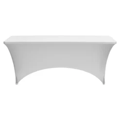 VEVOR 10 Pack Table Cloth for 6FT Rectangular Fitted Events, Wrinkle-Resistant Stretch White Table Covers, Washable Spandex Tablecloth Protector, for Party, Wedding, Cocktail, Banquet, Festival
