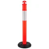 VEVOR 6Pack Traffic Delineator Posts 44 Inch Height, PE Delineator Cones Post Kit 10 inch Reflective Band, Delineators Post with Rubber Base 16 inch for Construction Sites, Facility Management etc.
