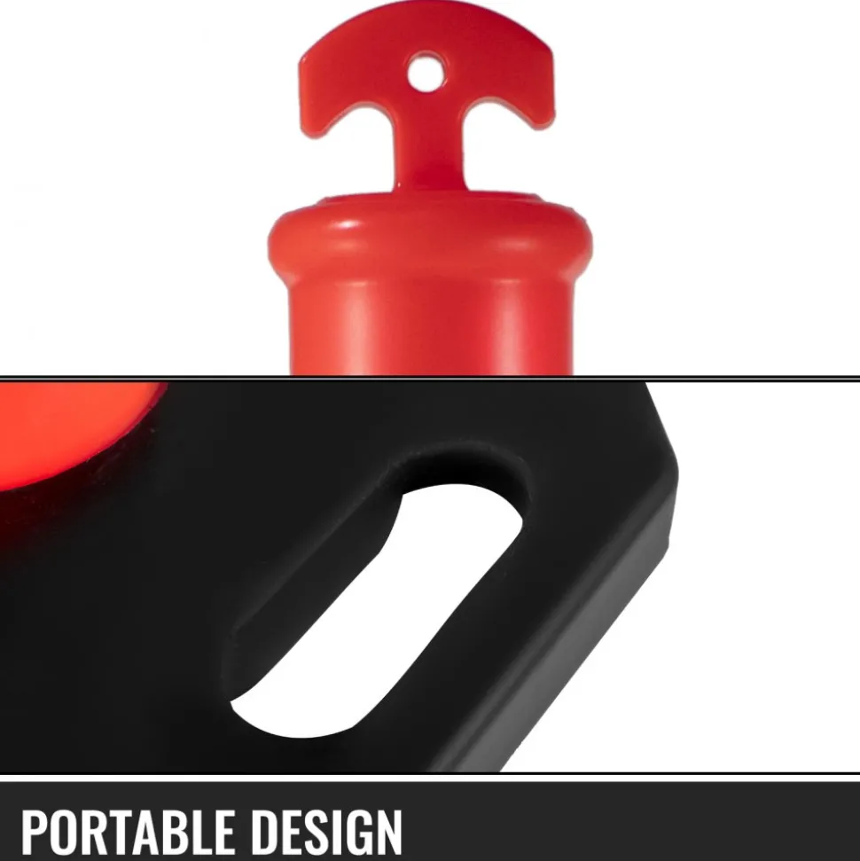 VEVOR 12Pack Traffic Delineator Posts 44 Inch Height, Channelizer Cones Post Kit 10 inch Reflective Band, Delineators Post with Rubber Base 16 inch for Construction Sites, Facility Management etc.