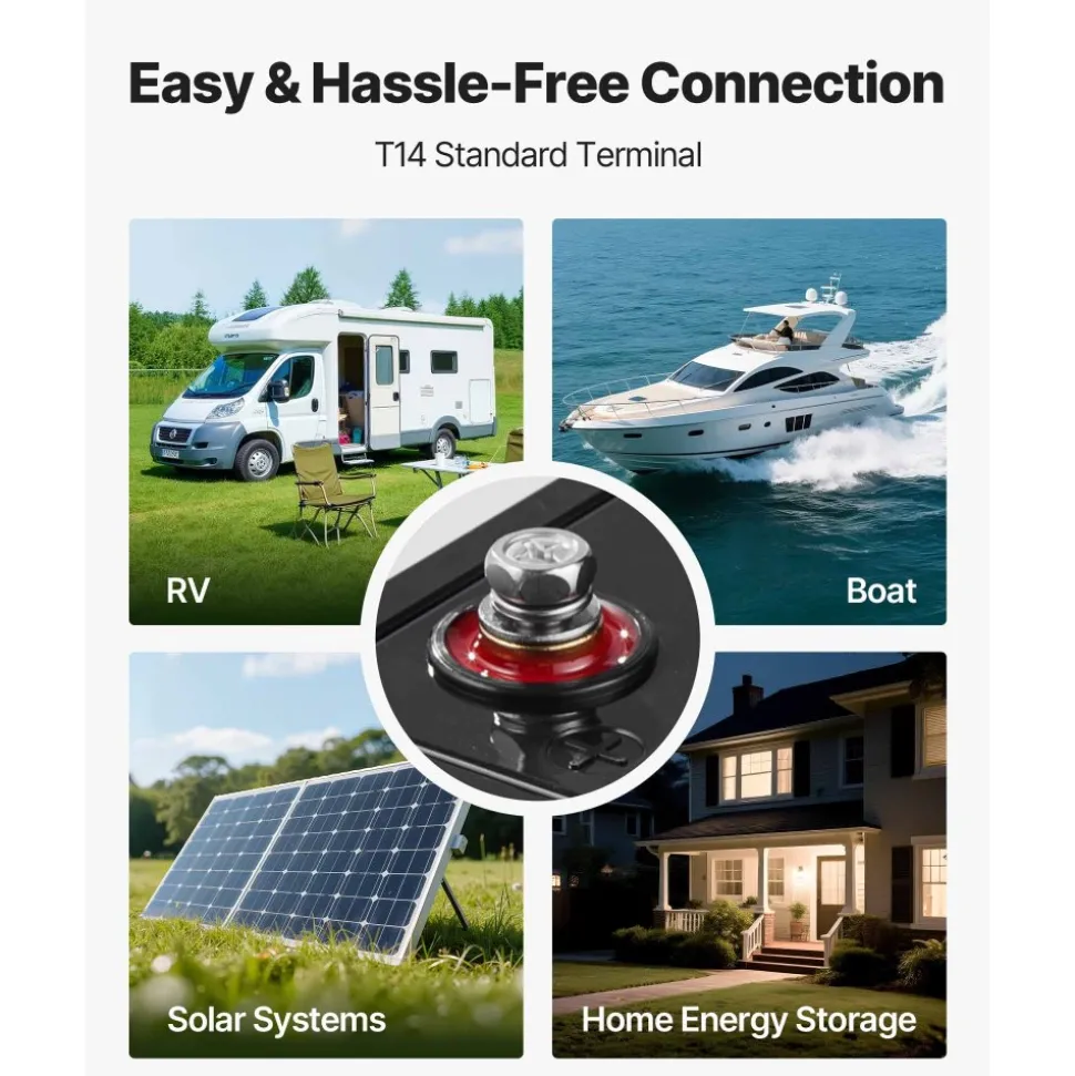 VEVOR 2 Pack 12V 100Ah LiFePO4 Battery, Up to 15000 Cycles, Deep Cycle Lithium Iron Phosphate Battery with Built-in BMS, Low Temp Protection, 10 Years Lifetime, for Solar Off-Grid Home Energy Storage