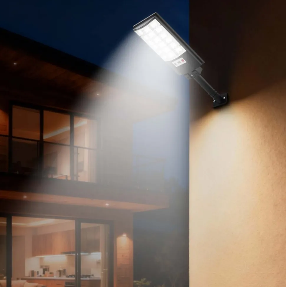VEVOR 4 Pack 500W Solar Street Lights Outdoor, 50000LM, Commercial Parking Lot Lights Dusk to Dawn, LED Flood Security Lamp with Motion Sensor, IP65 Waterproof Outdoor Lighting, for Driveway Yard