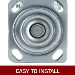 VEVOR 4 Pack 6 x 2 Inch Caster Wheels 2 Rigid and 2 Swivel Casters with Side Brake Polyurethane Iron Core Plate 1000LBS Capacity Per Wheel