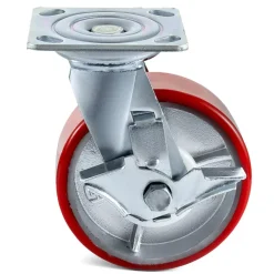 VEVOR 4 Pack 6 x 2 Inch Caster Wheels 2 Rigid and 2 Swivel Casters with Side Brake Polyurethane Iron Core Plate 1000LBS Capacity Per Wheel