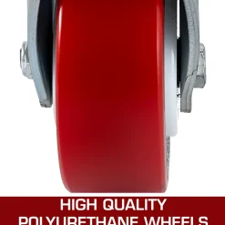 VEVOR 4 Pack 6 x 2 Inch Caster Wheels 2 Rigid and 2 Swivel Casters with Side Brake Polyurethane Iron Core Plate 1000LBS Capacity Per Wheel