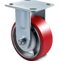 VEVOR 4 Pack 6 x 2 Inch Caster Wheels 2 Rigid and 2 Swivel Casters with Side Brake Polyurethane Iron Core Plate 1000LBS Capacity Per Wheel