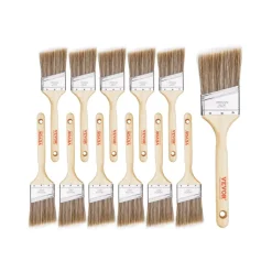 VEVOR Paint Brushes, 12 Piece Angle Paint Brush, Treated Wood Handle, Paint Brush Set for All Latex and Oil Paints & Stains, Wood Stain Brushes for Cabinets, Walls, Fences, Interior & Exterior Use