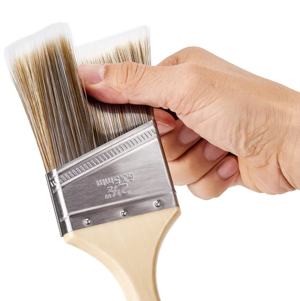 VEVOR Paint Brushes, 12 Piece Angle Paint Brush, Treated Wood Handle, Paint Brush Set for All Latex and Oil Paints & Stains, Wood Stain Brushes for Cabinets, Walls, Fences, Interior & Exterior Use