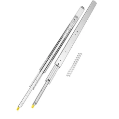 VEVOR 1 Pair Full Extension Drawer Slides 18 20 22 28 30 32 36 38 40 44 48 52 56 60 in, 500 lbs Load Capacity Locking Drawer Slides, Ball Bearing with Lock Side Mount Drawer Slide Rail