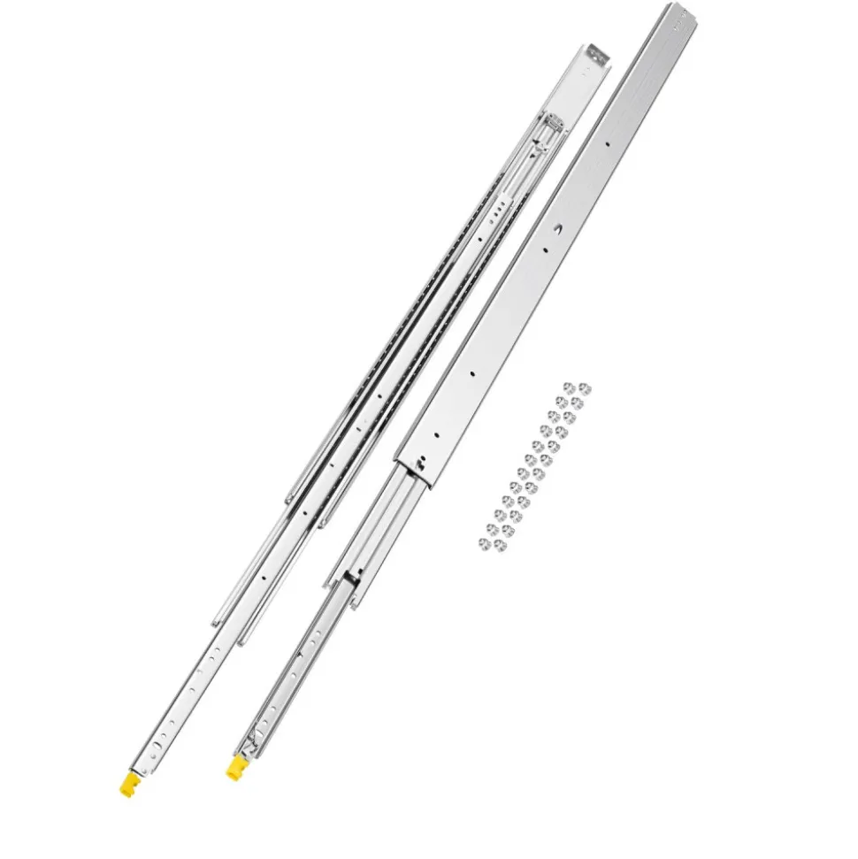VEVOR 1 Pair Full Extension Drawer Slides 18 20 22 28 30 32 36 38 40 44 48 52 56 60 in, 500 lbs Load Capacity Locking Drawer Slides, Ball Bearing with Lock Side Mount Drawer Slide Rail