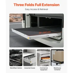VEVOR 1 Pair Full Extension Drawer Slides 24 in, 500 lbs Load Capacity Locking Drawer Slides, Ball Bearing with Lock Side Mount Drawer Slide Rail