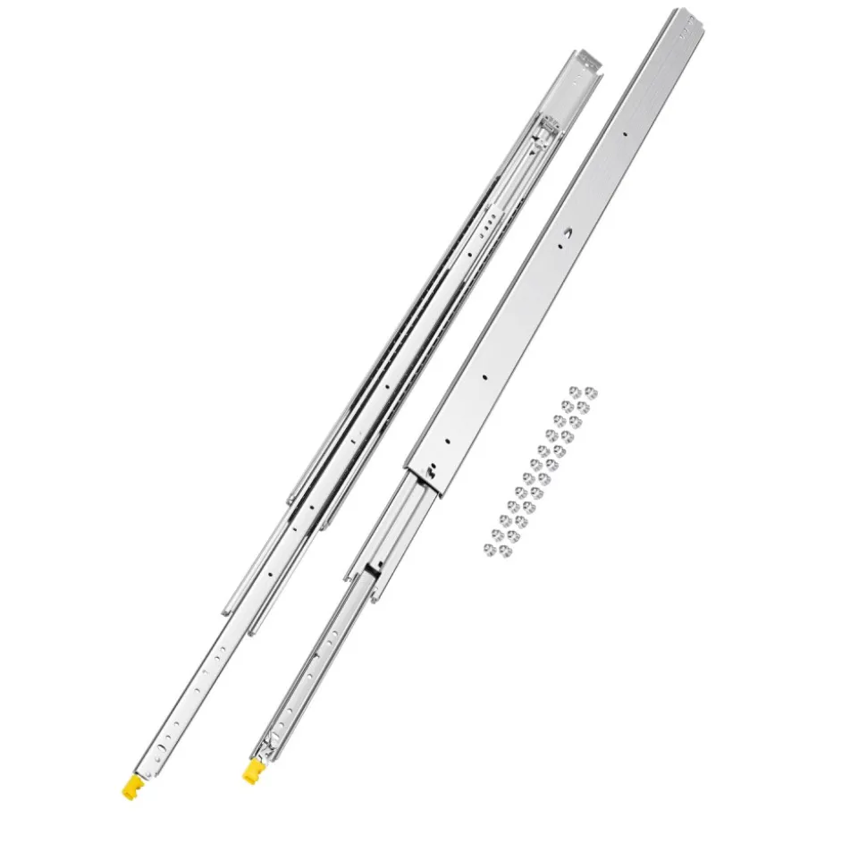 VEVOR 1 Pair Full Extension Drawer Slides 18 20 22 28 30 32 36 38 40 44 48 52 56 60 in, 500 lbs Load Capacity Locking Drawer Slides, Ball Bearing with Lock Side Mount Drawer Slide Rail