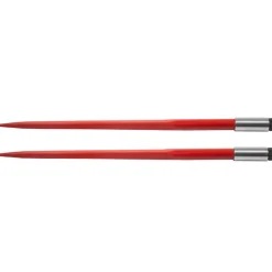 VEVOR Pair Hay Spear 43" Bale Spear 3000 lbs Capacity, Bale Spike Quick Attach Square Hay Bale Spears 1 3/4", Red Coated Bale Forks, Bale Hay Spike with Hex Nut & Sleeve for Buckets Tractors Loaders