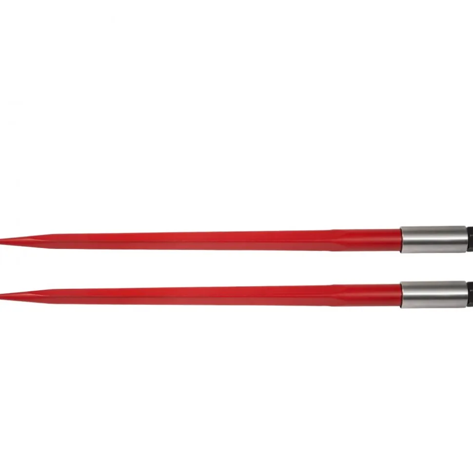 VEVOR Pair Hay Spear 39" Bale Spear 3000 lbs Capacity, Bale Spike Quick Attach Square Hay Bale Spears 1 3/4", Red Coated Bale Forks, Bale Hay Spike with Hex Nut & Sleeve for Buckets Tractors Loaders