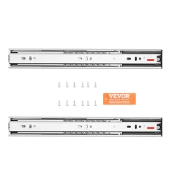 VEVOR 6 Pairs of 18 Inch Drawer Slides Side Mount Rails, Heavy Duty Full Extension Steel Track, Soft-Close Noiseless Guide Glides Cabinet Kitchen Runners with Ball Bearing, 100 Lbs Load Capacity