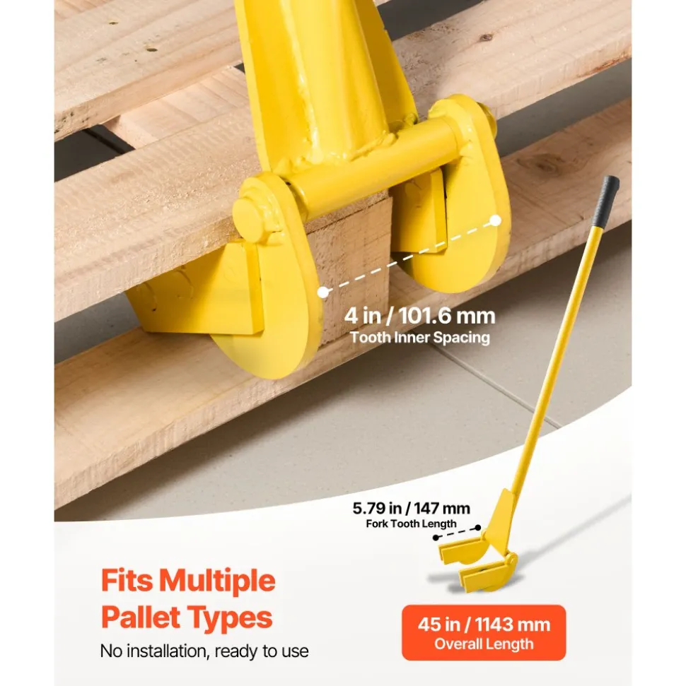 VEVOR Pallet Buster Tool, 41 Inch Carbon Steel Handle Wrecking Pry Bar, 2000 lbs Weight Capacity, Heavy Duty Deck Board Removal Tool, Breaker Bar for Flooring, Framing, Roofing, Trim, Drywall